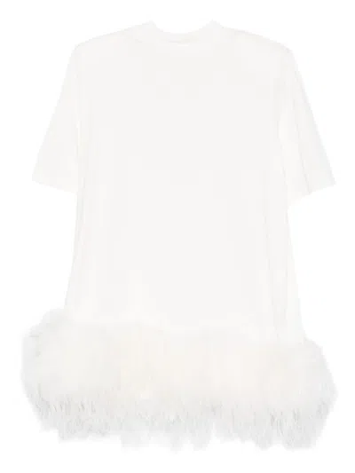ATTICO THE ATTICO FEATHERED SHORT DRESS