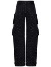 Attico Fern Multi-studs Cargo Jeans In Black
