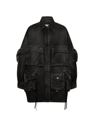 ATTICO THE ATTICO FERN SHORT COAT BLACK
