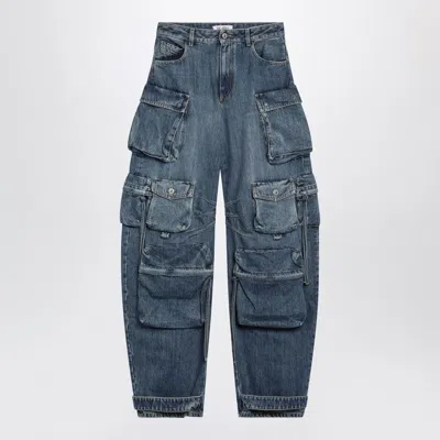 Attico The  Fern Washed Blue Cargo Trousers