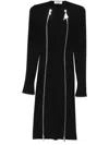 Attico Logoed Zip Puller Midi Dress In Black