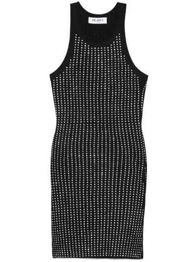 ATTICO THE ATTICO FITTED MIDI DRESS WITH SHIMMERING EMBELLISHMENTS