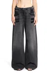 Attico Woman Black Jeans In Black