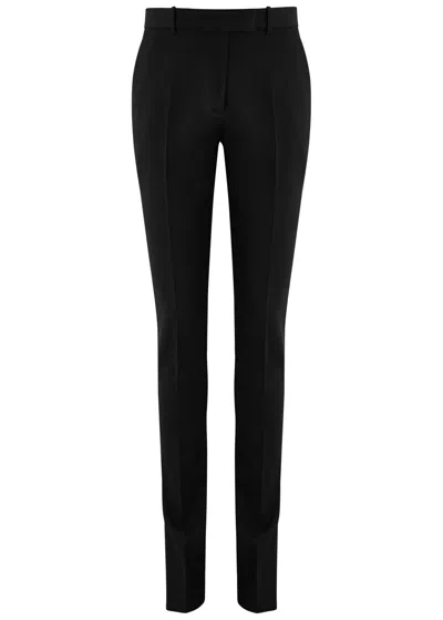 Attico The  Flared-leg Wool Trousers In Black