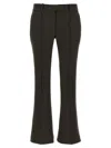 Attico Flared Trousers With Back Pocket And Side Pockets In Brown