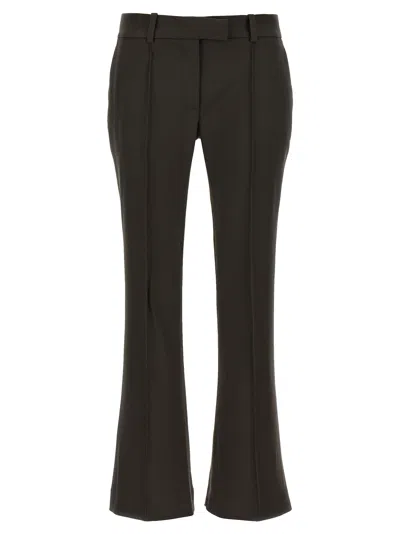 Attico The  Flared Wool-blend Trousers In Black