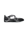 Attico Floor 01 Mesh And Leather Ballerinas Flat