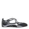 Attico Floor 01 Mesh And Leather Ballerinas Flat