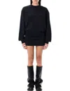Attico Black Logo-appliqu Mini Dress In Black