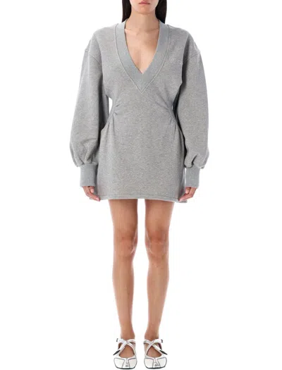 Attico The  Fleece Mini Dress V Neck