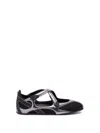 Attico Floor 01 Mesh And Leather Ballerinas Flat