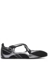 Attico Floor 01 Mesh And Leather Ballerinas Flat