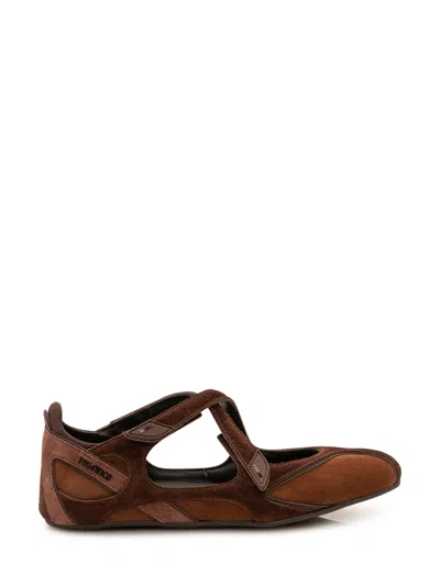 Attico The  Floor 01 Mini Ballerina Sandals In Brown Shades