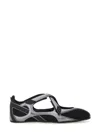 Attico Floor 01 Mesh And Leather Ballerinas Flat