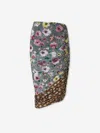 Attico Floral Printed Asymmetric Draped Midi Skirt In Multi