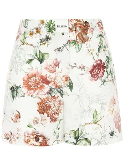 Attico The  Women Floral Shorts In Beige