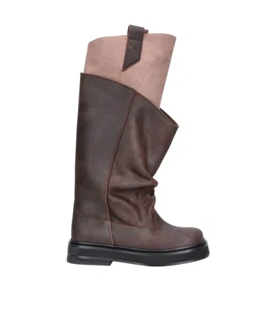 Attico The  Foldover Pull-on Boots In Brown