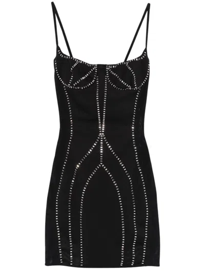 Attico The  Form-fitting Black Mini Dress