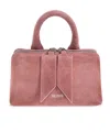 Attico Mini Friday Suede Top Handle Bag In Pink