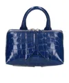 Attico Friday Crocodile-effect Top-handle Mini Bag In Blue