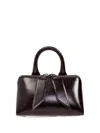 Attico Zipper Shoulder Bag In Brown