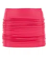Attico The  Woman Fuchsia Stretch Nylon Mini Skirt