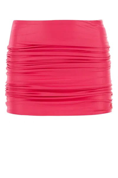 ATTICO THE ATTICO FUCHSIA STRETCH NYLON MINI SKIRT