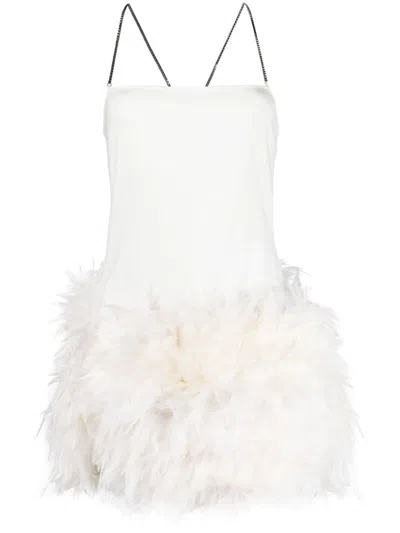 ATTICO THE ATTICO FUJIKO FEATHER-TRIMMED MINIDRESS