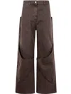 Attico Baggy Multi-pocket Pants In Brown