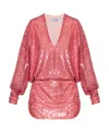 Attico Gael Sequin-embellished Minidress In Red