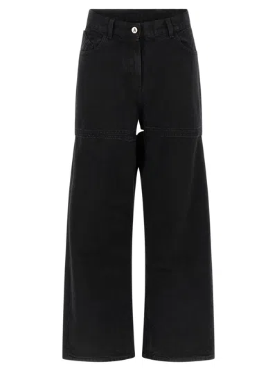 Attico The  Garment-dyed Cotton Denim Jeans In Black