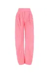 Attico Gary Zebra Cotton Jacquard Lantern Pants In Pink