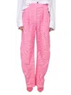 Attico Gary Zebra Cotton Jacquard Lantern Pants In Pink