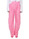 Attico Gary Zebra Cotton Jacquard Lantern Pants In Pink