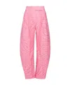 Attico Wide-leg Cotton Blend Pant With Zebra Motif In Pink