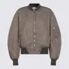 Attico Ribbed Long Sleeve Jacket With Zipper Pocket In Green