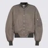 Attico Ribbed Long Sleeve Jacket With Zipper Pocket In Green
