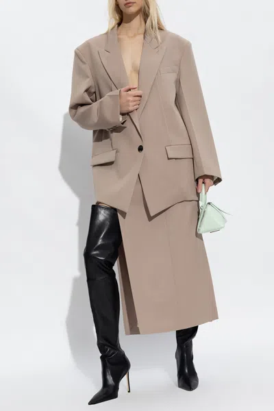 Attico The  Single-breasted Blazer In Beige