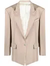 Attico Glen Blazer In Nude & Neutrals