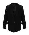 Attico The  Glen Oversized Short Coat In Black