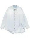 Attico The  Glossy Coated Denim Bomber