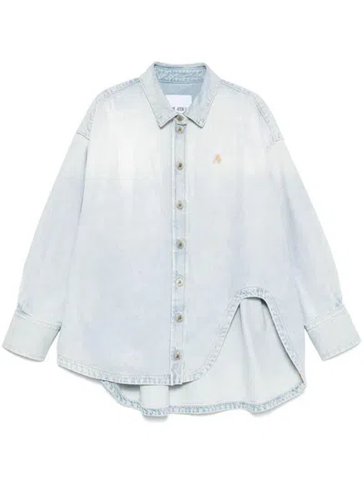 Attico The  Glossy Coated Denim Bomber