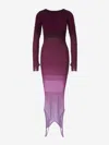 Attico Reversible Colorblocked Midi Dress In Gradient Detail