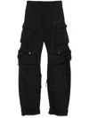 Attico Fern Wide-leg Cargo Jeans In Black