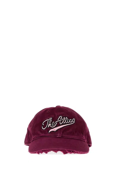 Attico The  Grape Cotton Baseball Cap In Burgundy