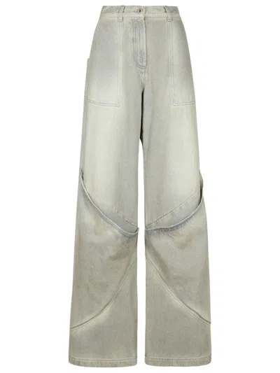 Attico Gray Cotton Jeans In Grey