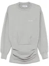 Attico Gray Cotton Short Dress With A Crew Neck In Gray