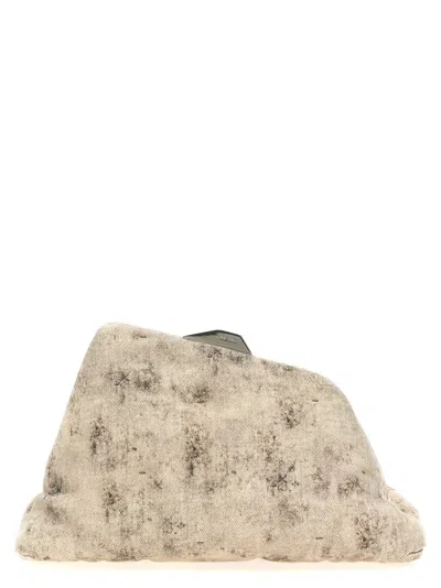 Attico The  Gray Leather Clutch Women's Bag