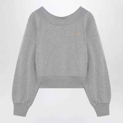 ATTICO THE ATTICO  GRAY MÉLANGE/BEIGE SWEATSHIRT WITH CUT OUT
