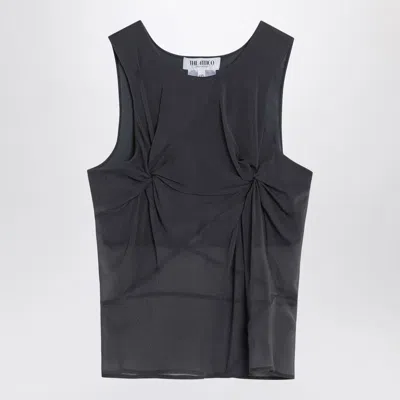 Attico Gray Silk Tank Top